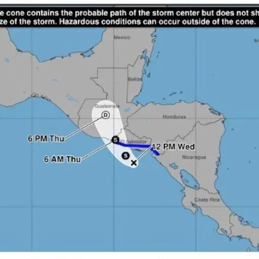 Tormenta tropical Cristina se degrada a depresión tropical ,Insivumeh