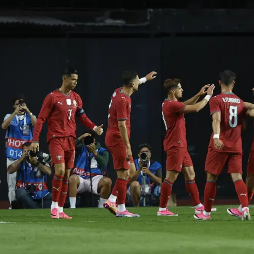 Celebración de Portugal en el partido amistoso ante Nigeria - EFE