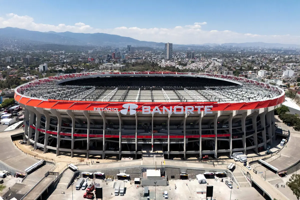 Fotografía aérea del Estadio Azteca, en Ciudad de México., EFE