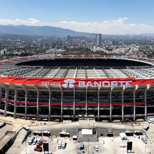 Fotografía aérea del Estadio Azteca, en Ciudad de México. ,EFE