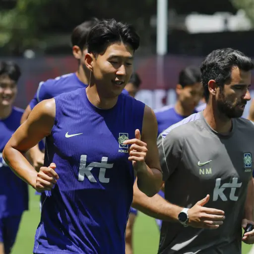 Jugadores de Corea del Sur en un entrenamiento en Guadalajara, México ,EFE