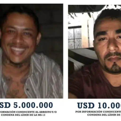 Pandilleros de la Mara Salvatrucha de Honduras buscados por Estados Unidos. ,Departamento de Estado de EE. UU.