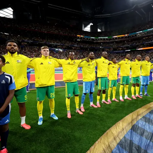 Selección de Sudáfrica previo al partido ante República Checa - Bafana Bafana