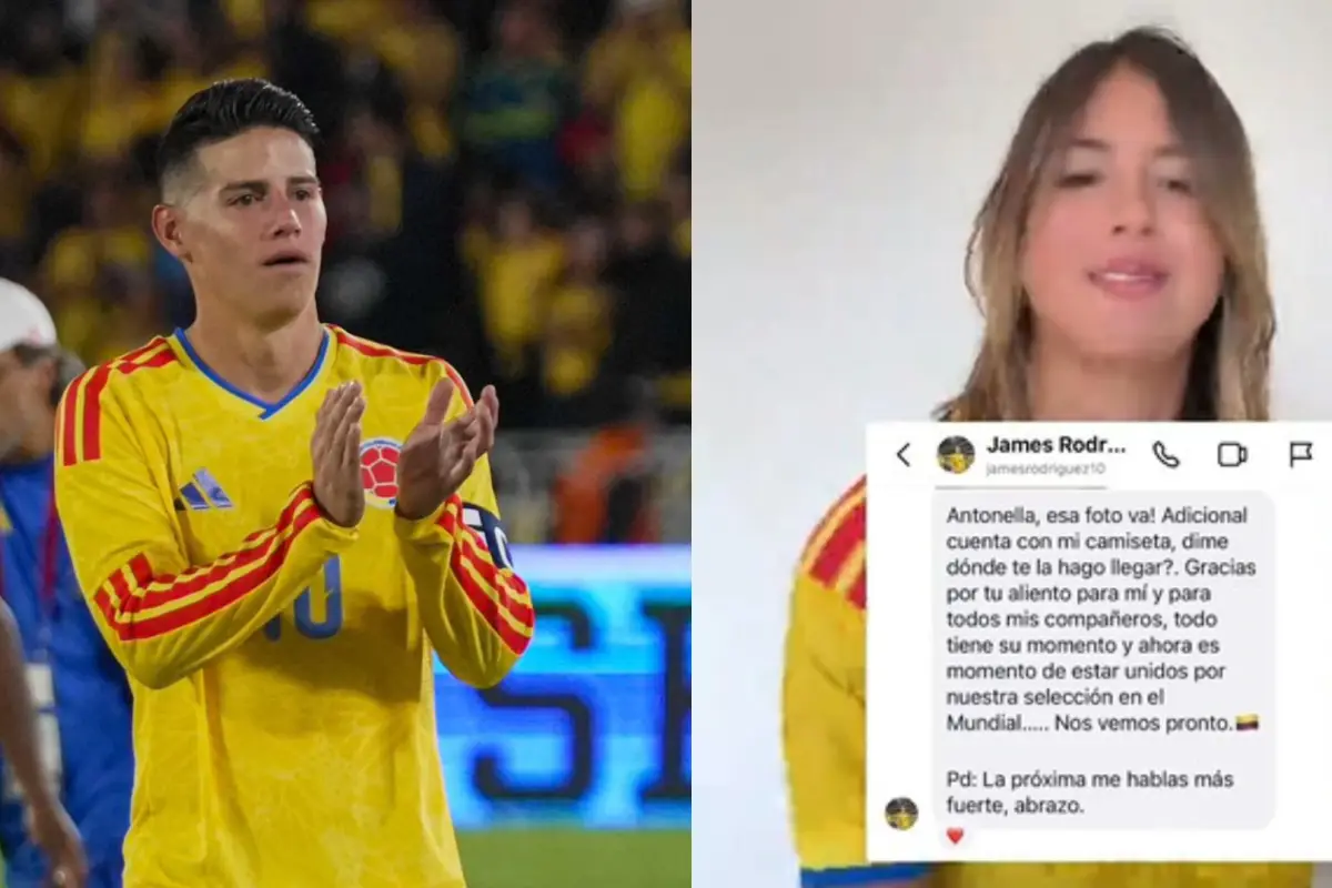 James Rodríguez envía mensaje a Antonella Petro 
