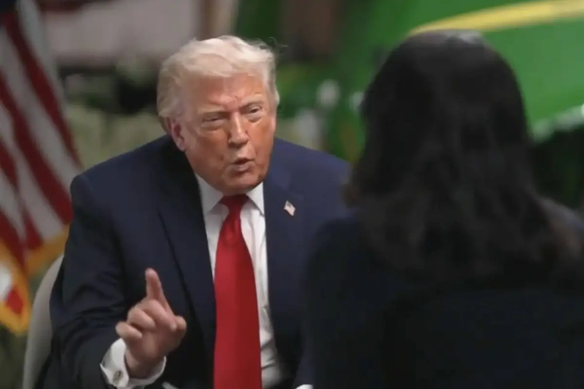 Trump reacciona airado y se levanta durante entrevista en NBC., Captura de pantalla video de X.