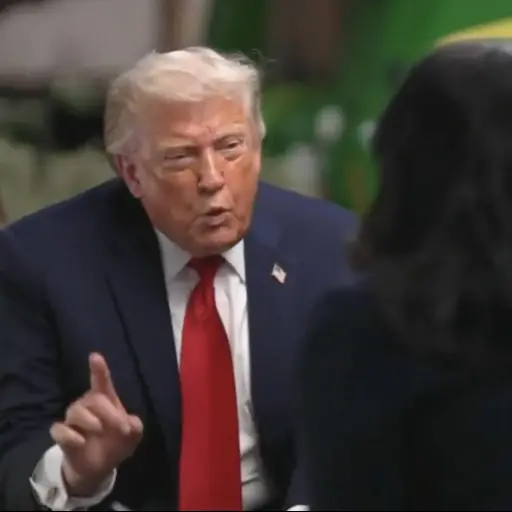 Trump reacciona airado y se levanta durante entrevista en NBC. ,Captura de pantalla video de X.