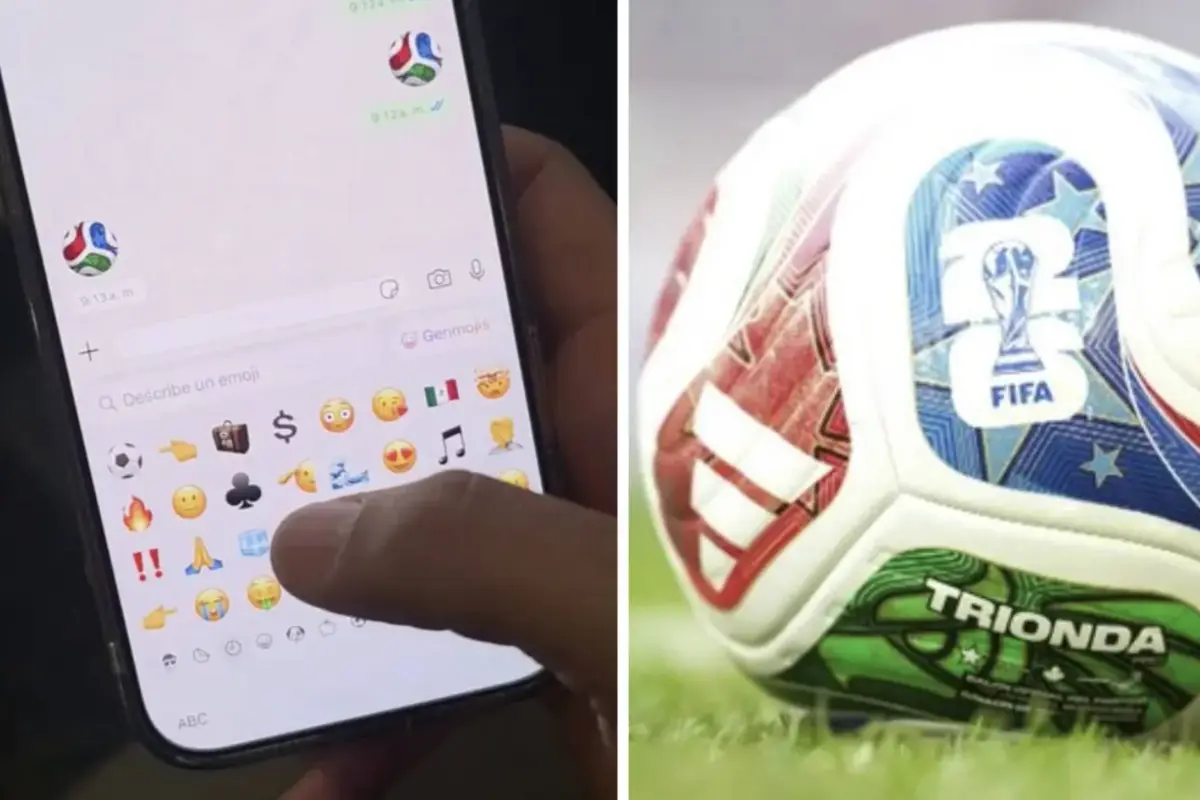 Emoji del balón oficial del Mundial 2026 en WhatsApp., Redes sociales.