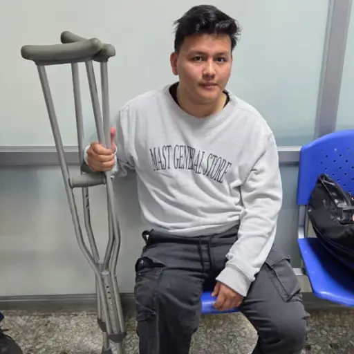 Larkin Morales, motorista atropellado en la zona 9, acude por primera vez a una audiencia en seguimiento de su caso en Torre de Tribunales. ,Ángel Oliva/EU