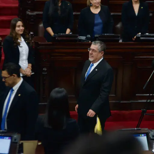 Bernardo Arévalo de León durante el acto central por los 41 años de la promulgación de la Constitución Política de la República de Guatemala.  ,Foto Omar Solís