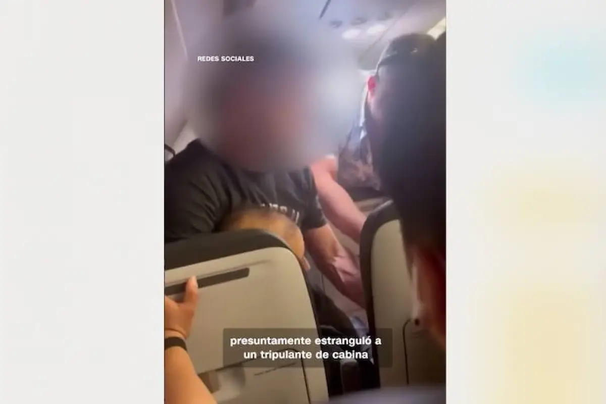 Pasajero intentó abrir puerta de emergencia en pleno vuelo, Captura de video