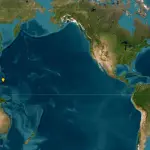 Fotografía tomada de la página de la Oficina Nacional de Administración Oceánica y Atmosférica (NOAA) de un mapa que muestra el terremoto de magnitud 7,8 sacudió este lunes, la región de Mindanao, en el sur de Filipinas, según el Servicio Geológi , EFE/ NOAA