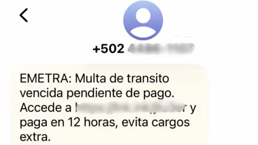 EMETRA alerta por mensajes falsos sobre multas de tránsito que buscan engañar a conductores. ,Redes sociales.