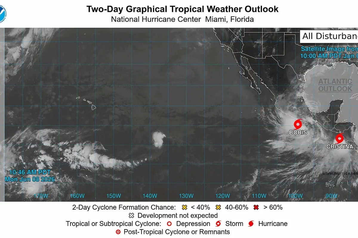 La depresión tropical TRES-E se ha fortalecido a tormenta tropical Cristina., Insivumeh