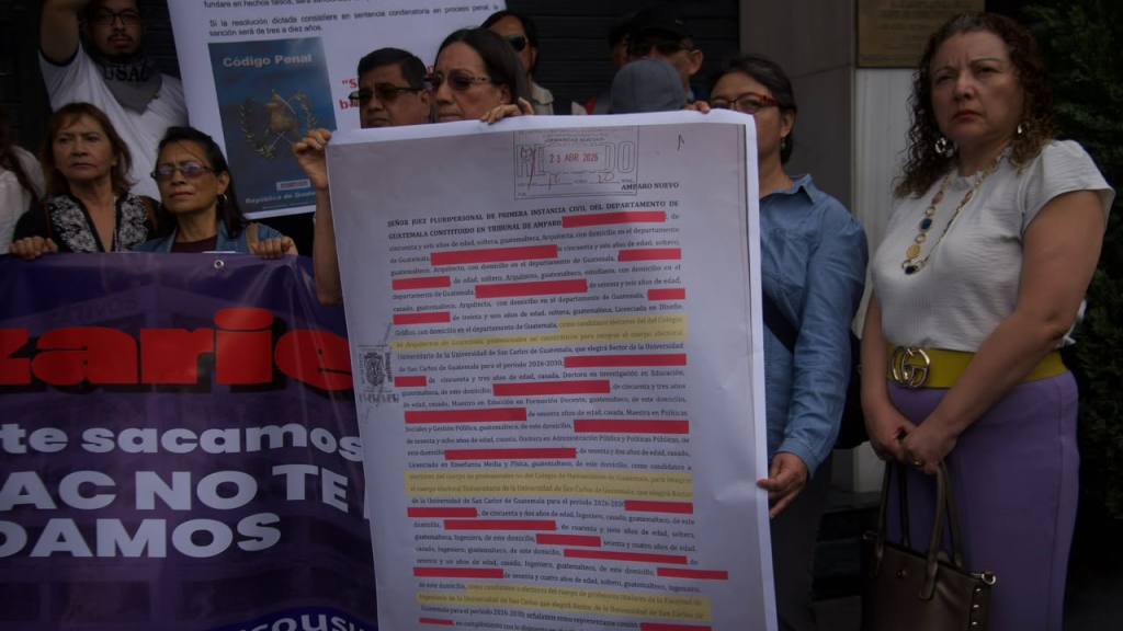 Manifestación frente a la CC por reelección de Mazariegos como rector de la Usac | Omar Solís/EU