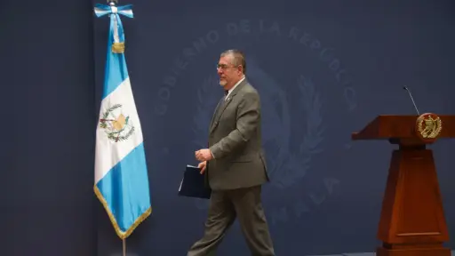 El presidente Bernardo Arévalo durante la conferencia de prensa \