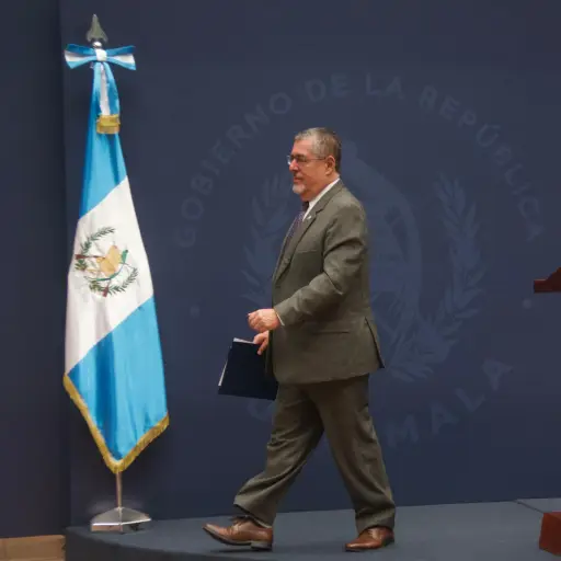El presidente Bernardo Arévalo durante la conferencia de prensa 