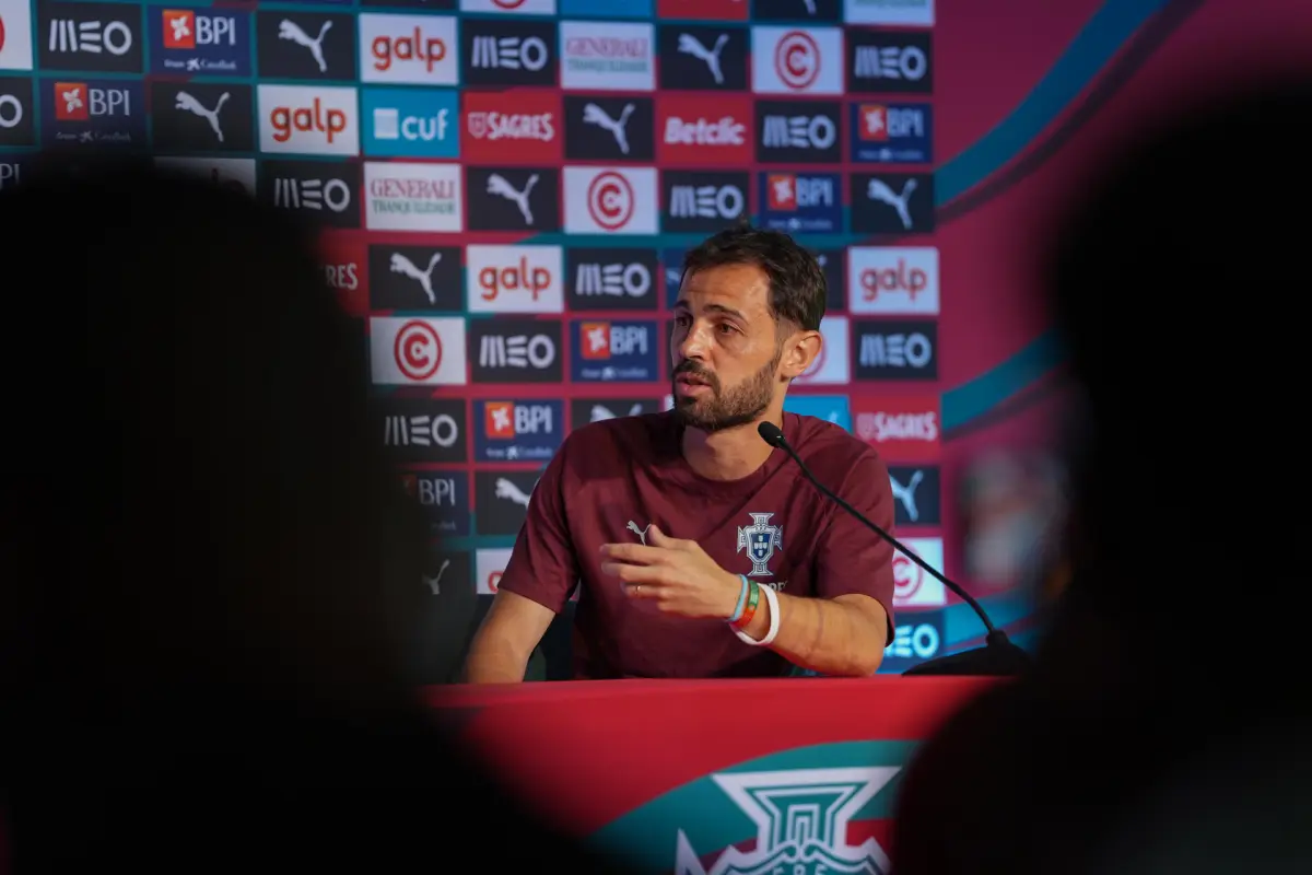 Bernardo Silva durante una conferencia de prensa en el Mundial 2026., EFE