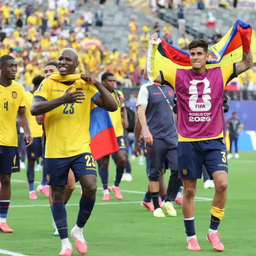 Moisés Caicedo junto con Piero Hincapié celebran en el Mundial 2026 ,EFE