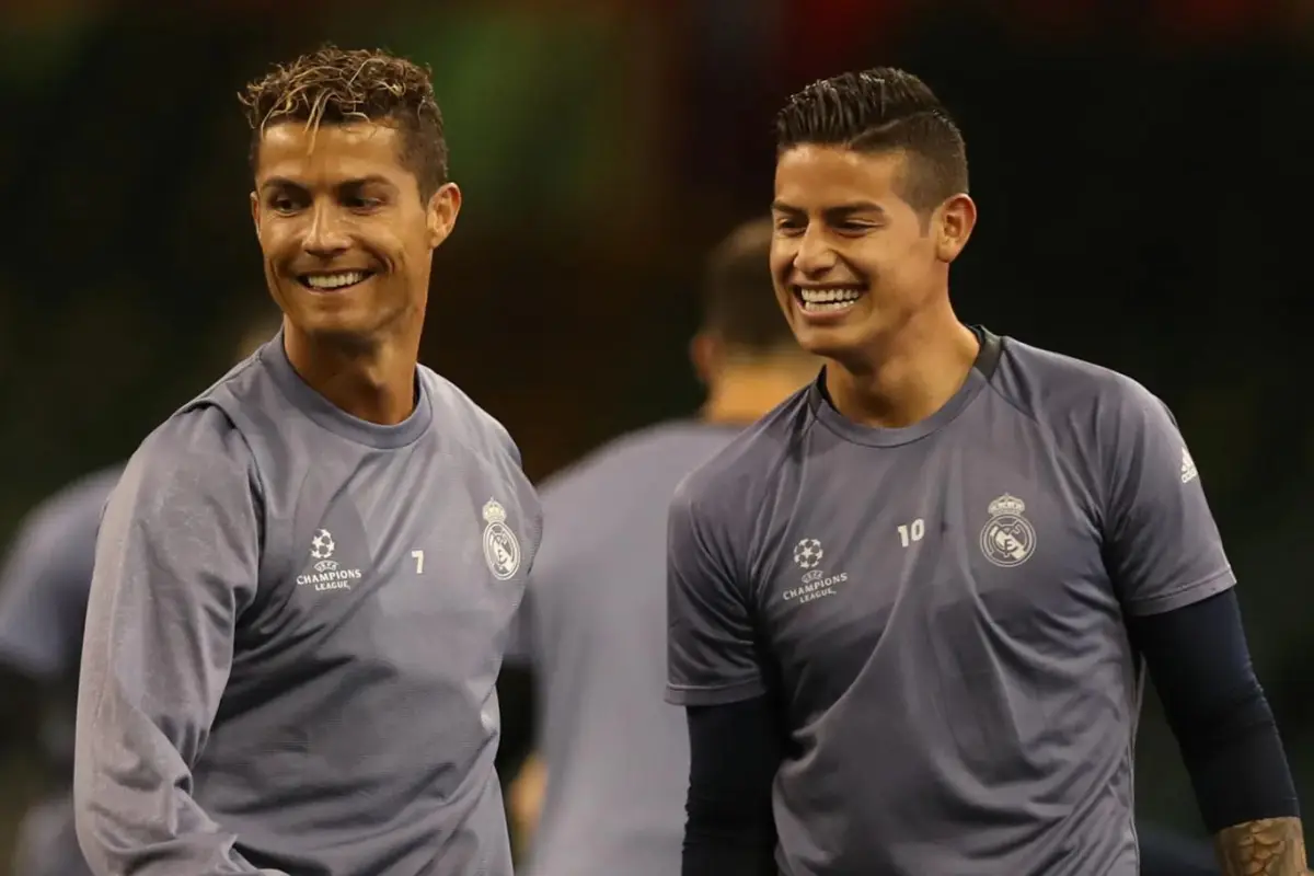 Cristiano Ronaldo y James Rodríguez, cuando jugaban en el Real Madrid, FIFA