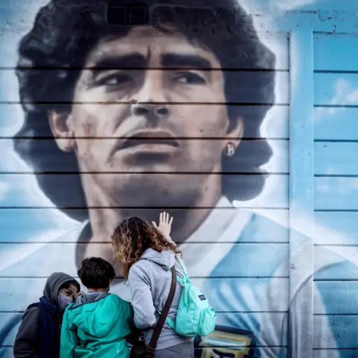 Mural de Diego Armando Maradona, en Buenos Aires, Argentina ,Agencia EFE