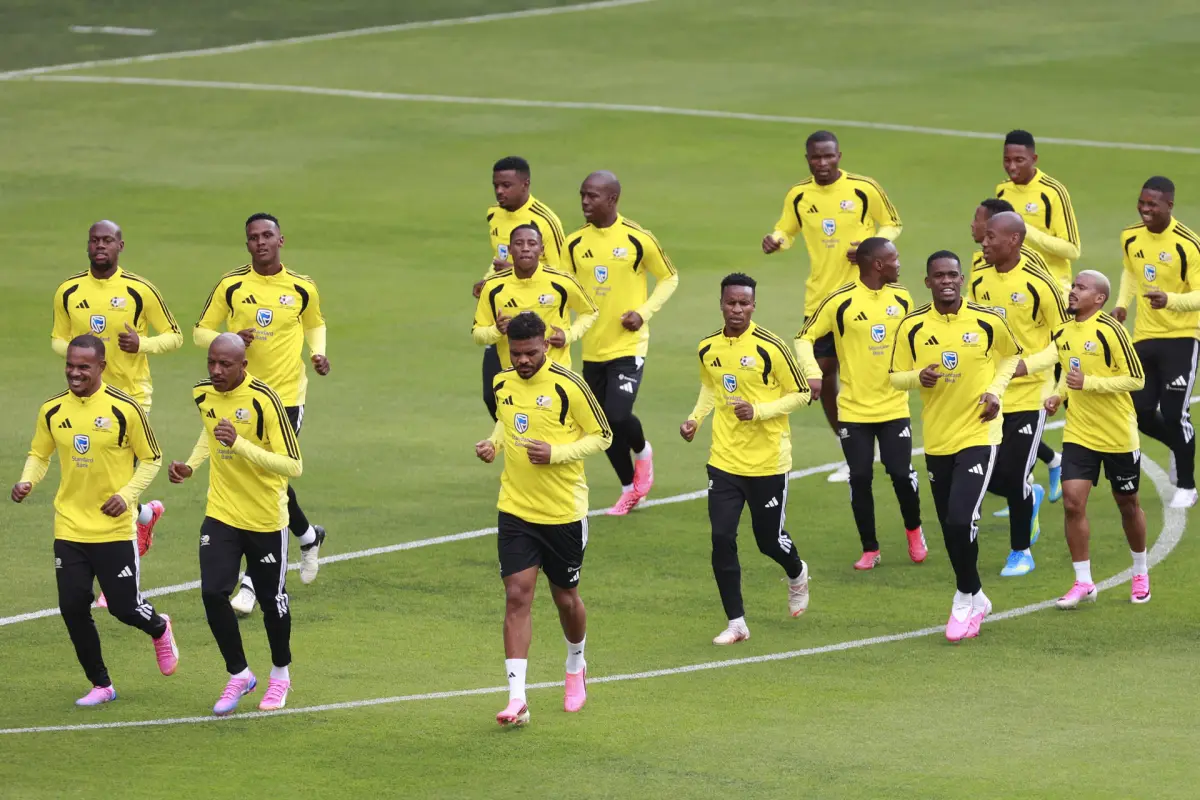 Jugadores de la selección de Sudáfrica participan en un entrenamiento en el Mundial 2026, EFE