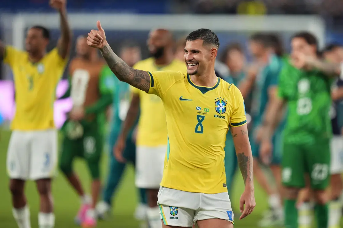 Jugadores de la selección de Brasil celebran la clasificación los dieciseisavos de final del Mundial 2026, EFE