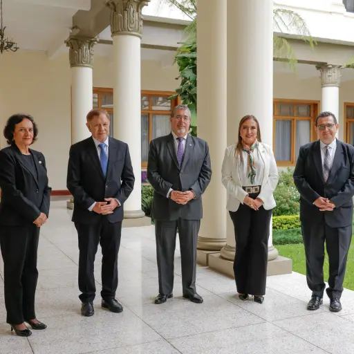 Autoridades de los tres organismos del Estado, la Corte de Constitucionalidad y el Fiscal General, coordinan acciones para fortalecer la institucionalidad. ,Foto SCSP