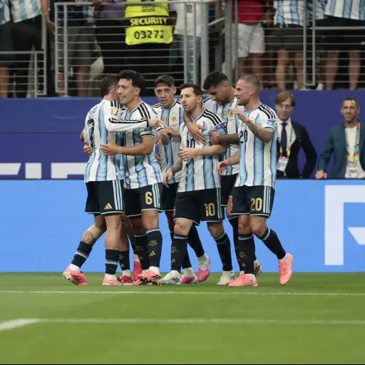 Celebración de Argentina ante Austria en Dallas - AFA