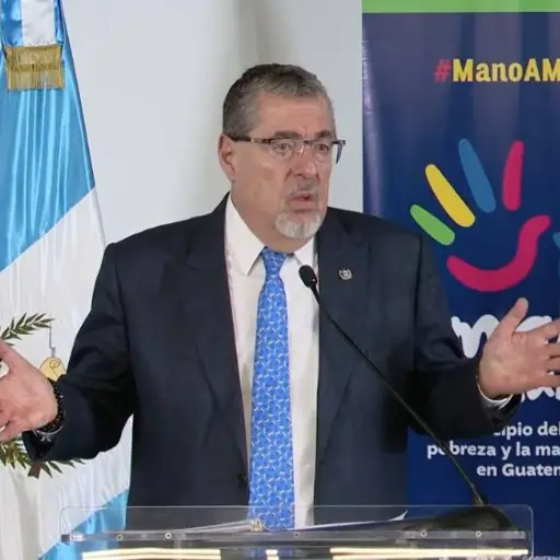 El presidente Bernardo Arévalo durante la conferencia de prensa 