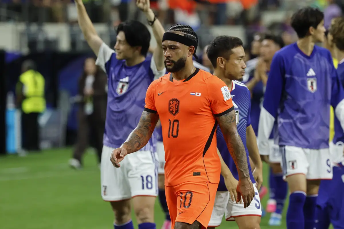 Memphis Depay, de Países Bajos, luego del empate contra Japón en el primer juego de su grupo del Mundial 2026, EFE