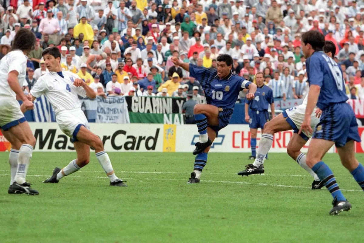 El último gol de Diego Maradona en los Mundiales fue contra Grecia en 1994, FIFA
