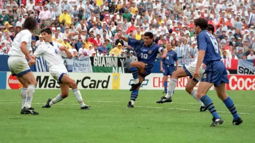 Hace 32 años, Maradona marcó su último gol en los Mundiales