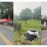 Fuerte colisión y caída de poste generan cierres en la ruta al Atlánticot