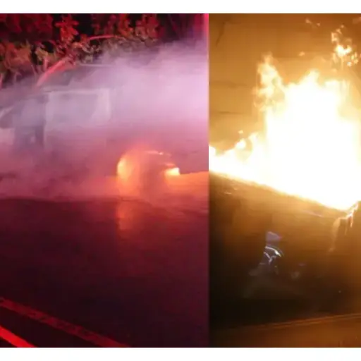 Incendios vehiculares en Santa Rosa y Guatemala. ,