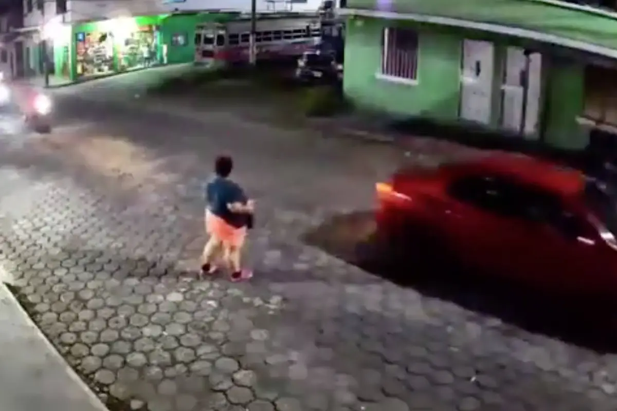 Asalto a mujer en Escuintla, Captura de video