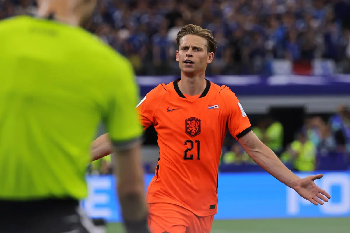 El jugador del Barcelona Frenkie de Jong en un partido del Mundial 2026 con su selección, Países Bajos - EFE