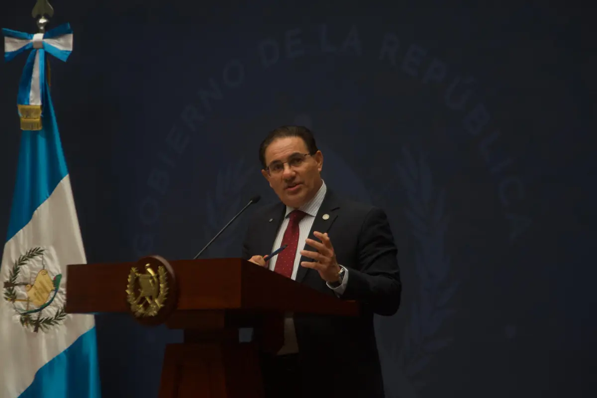 El ministro de Gobernación, Marco Antonio Villeda, en conferencia de prensa el lunes 13 de julio de 2026 en el Palacio Nacional de la Cultura., Omar Solís/Emisoras Unidas