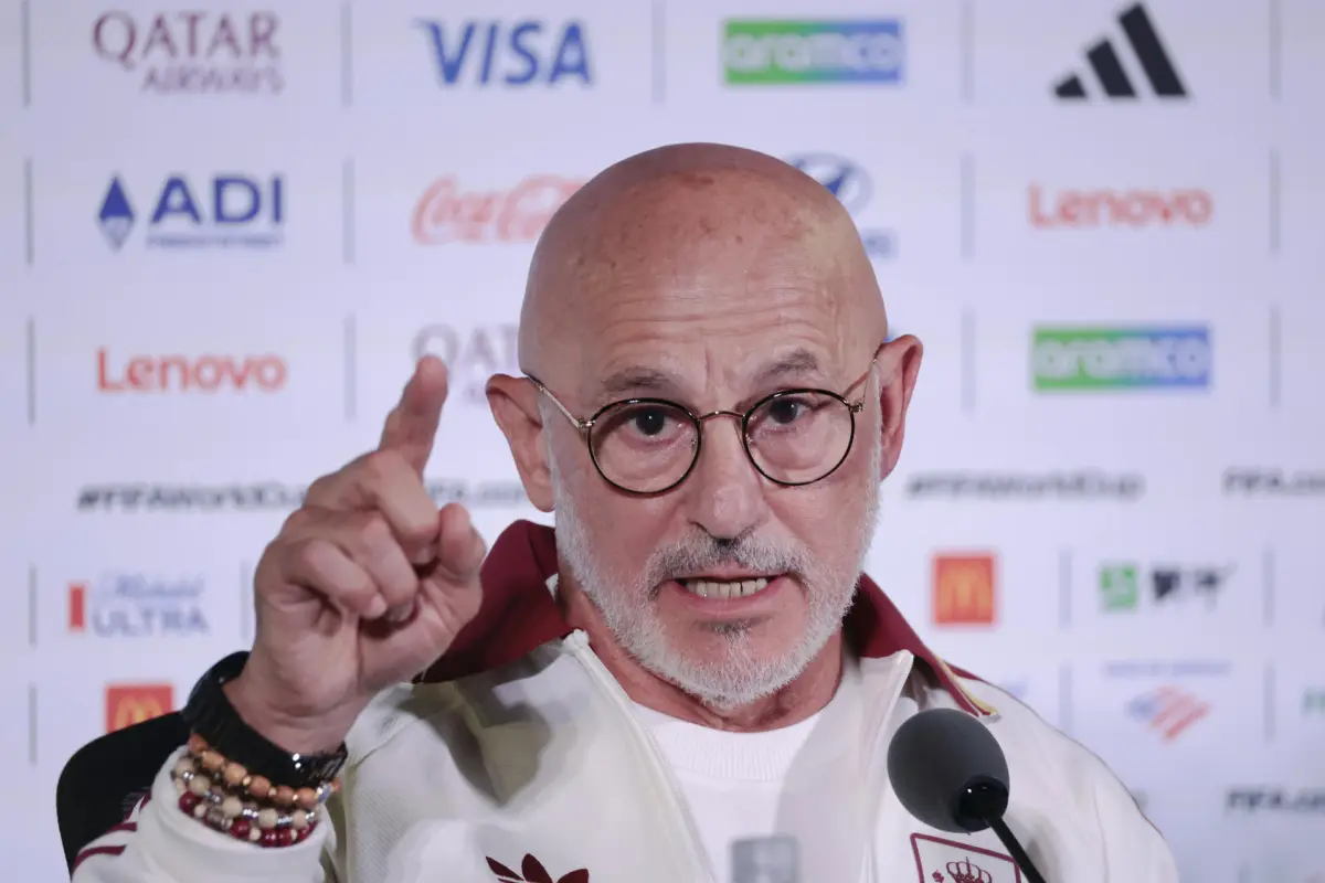 Luis de la Fuente durante la conferencia de prensa previo al juego entre España y Bélgica por los cuartos de final del Mundial 2026, EFE