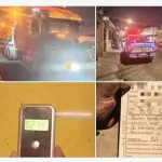 VIDEO. Conductor de transporte pesado es interceptado y multado tras dar positivo en alcoholemiat