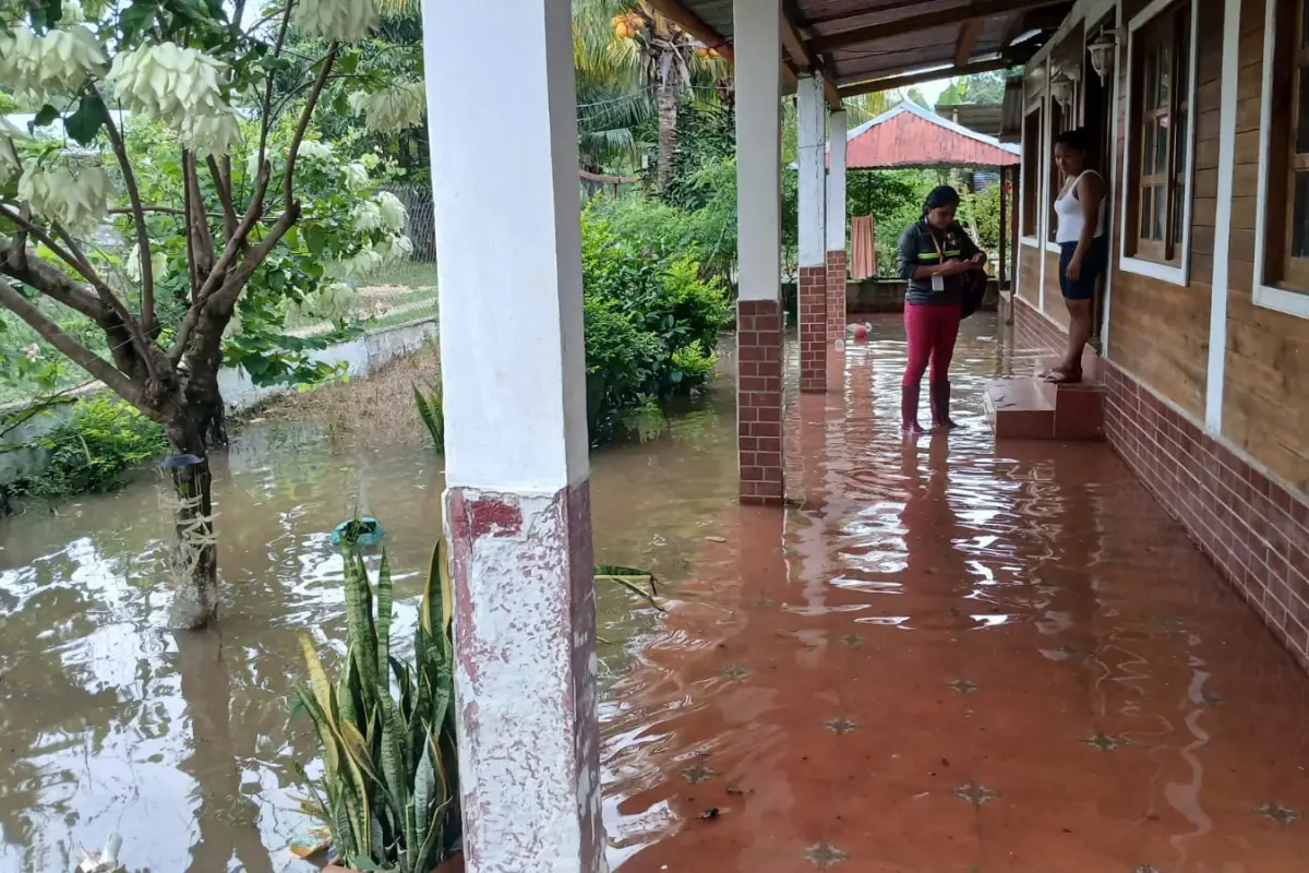 Las inundaciones afectaron varios municipios de Izabal y Alta Verapaz en horas recientes., Conred.