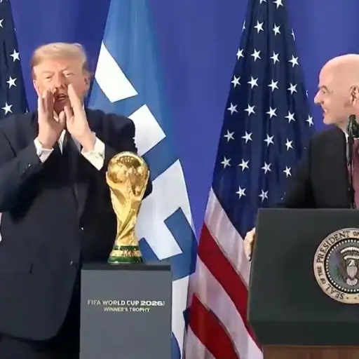 Trump durante una actividad de la FIFA previo a la final del Mundial 2026 ,EFE
