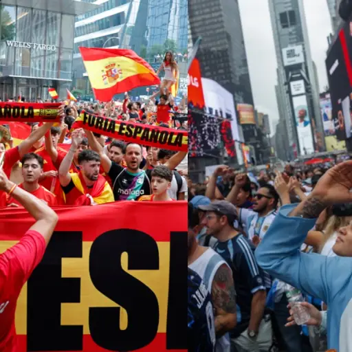 Nueva York se prepara para una final con pasión argentina y española. ,EFE.