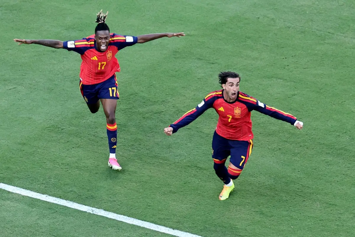 Celebración de Ferran Torres en la final del Mundial - EFE