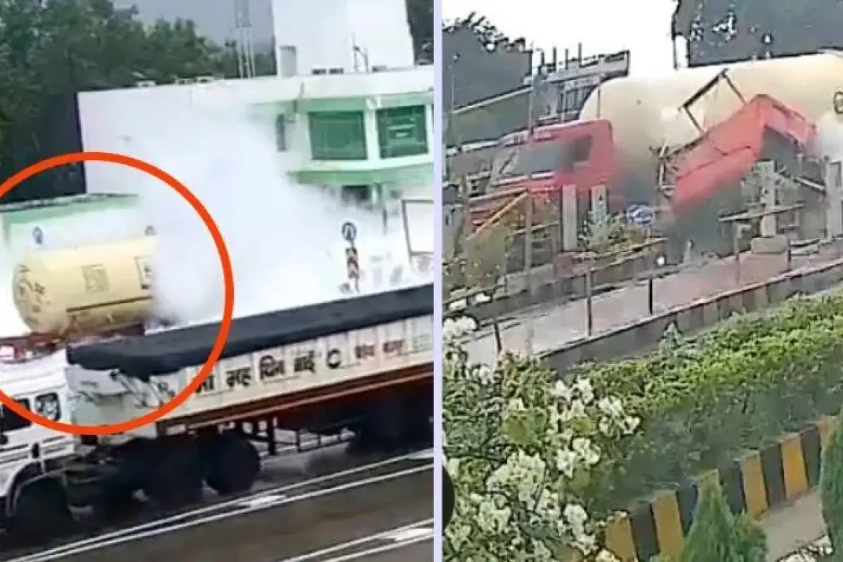 Cámara de seguridad registra devastadora explosión de una pipa de gas., Redes sociales. 