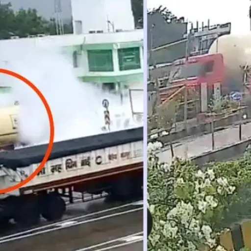 Cámara de seguridad registra devastadora explosión de una pipa de gas. ,Redes sociales. 