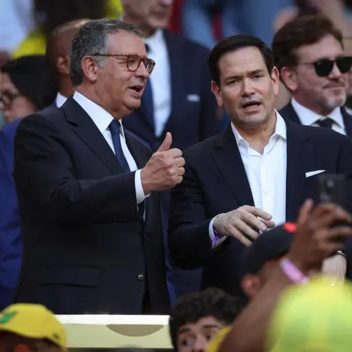 Marco Rubio, secretario de Estado de Estados Unidos, durante un juego del Mundial 2026. ,EFE