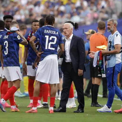 El seleccionador de Francia, Didier Deschamps, durante un partido del Mundial 2026. ,EFE