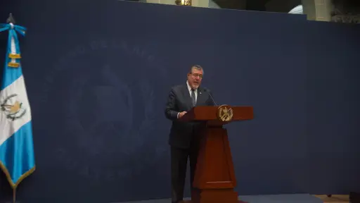 El presidente Bernardo Arévalo durante la conferencia de prensa \