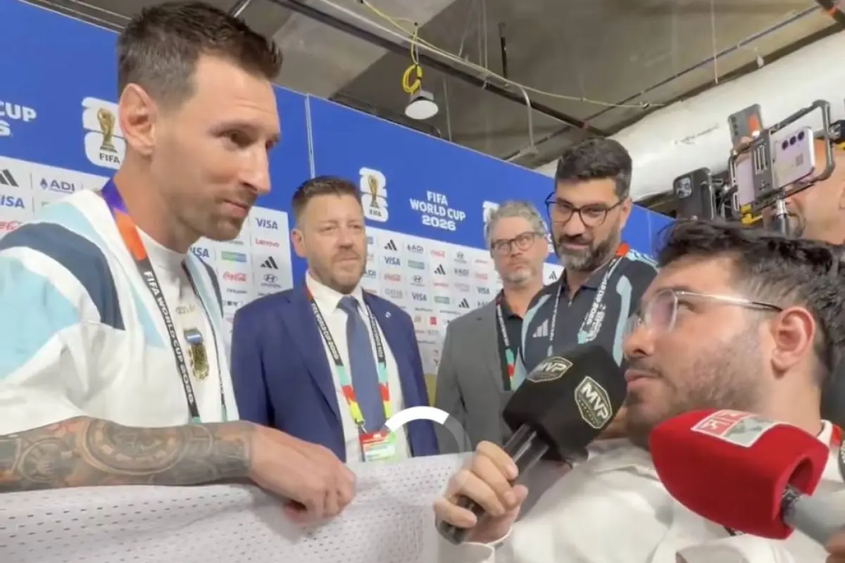 Manu Gutiérrez durante una entrevista con Messi en el Mundial 2026, Redes