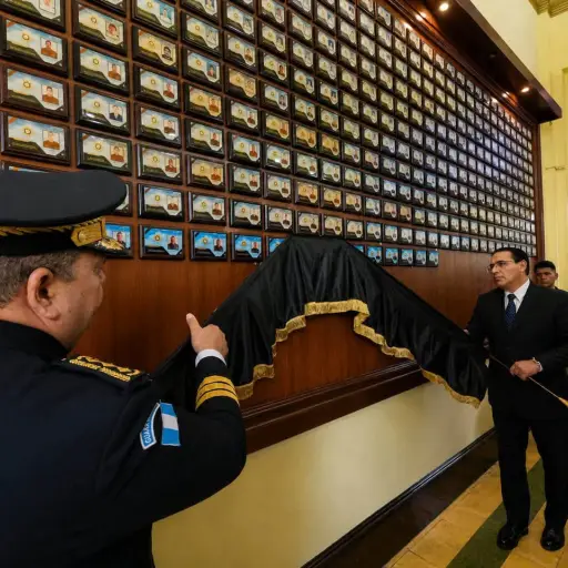 Develación de placas de personal de la PNC caído en cumplimiento del deber. ,Ministerio de Gobernación